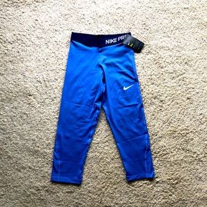 Blue Nike Pro Leggings